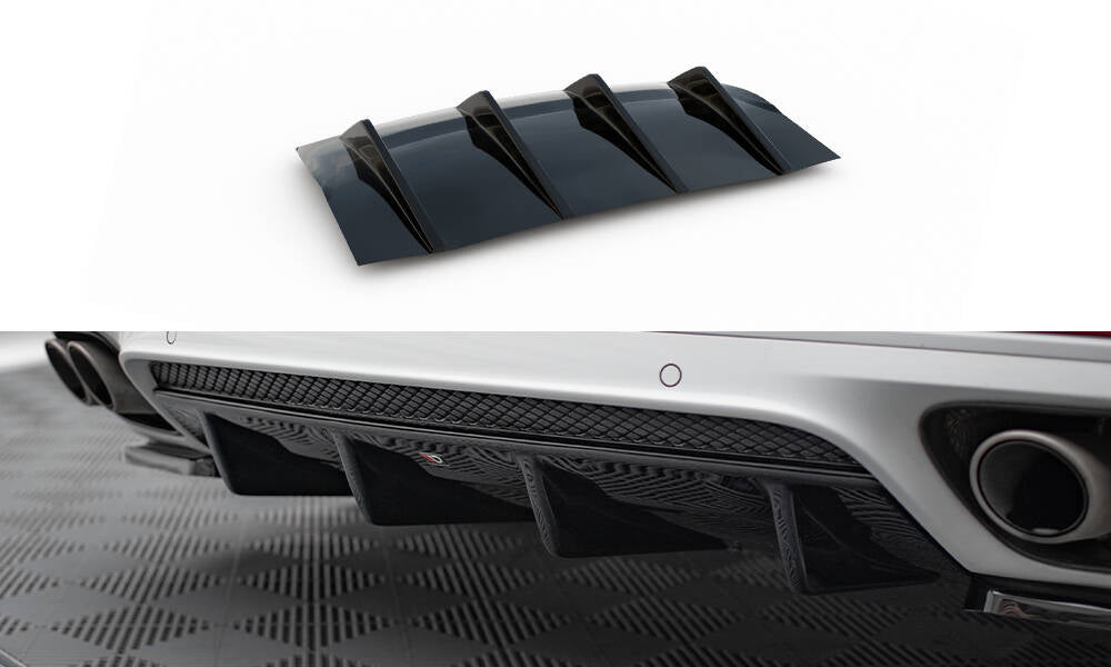 Diffusor Heck Ansatz für Porsche Panamera GTS 971 schwarz Hochglanz
