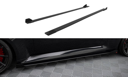 Street Pro Seitenschweller Ansatz für V.1 + Flaps für BMW M2 G87 schwarz Hochglanz