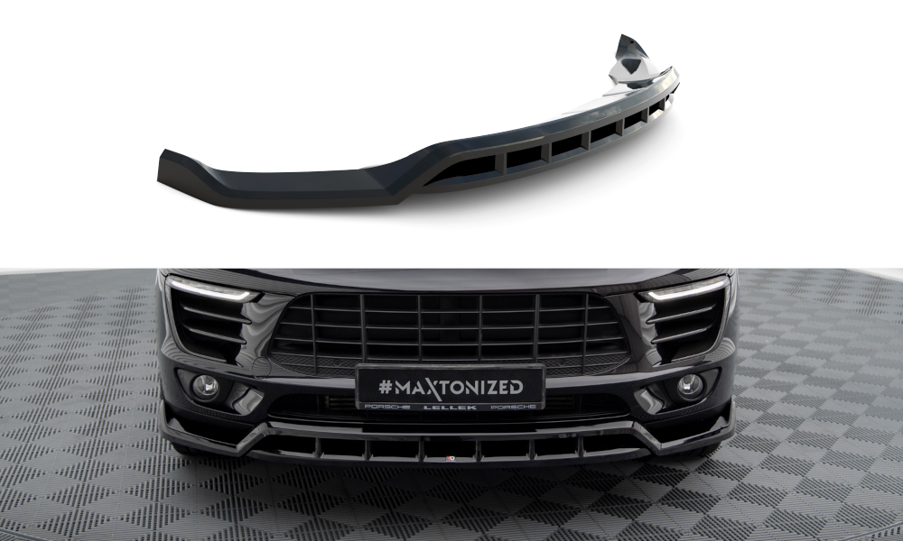 Front Ansatz V.3 für Porsche Macan Mk1 schwarz Hochglanz