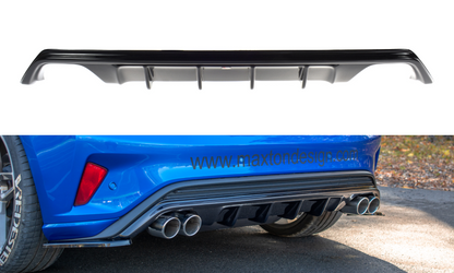 Diffusor Heck Ansatz für Ford Focus Hatchabck ST-Line schwarz Hochglanz