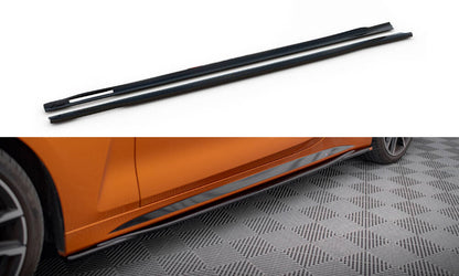 Seitenschweller Ansatz für V.3 für BMW 4er M-Paket / M440i G22 / G23 / G22 Facelift / G23 Facelift schwarz Hochglanz