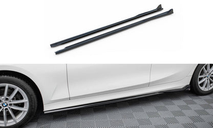 Seitenschweller Ansatz für BMW 3er Limousine / Touring G20 / G21 Facelift schwarz Hochglanz