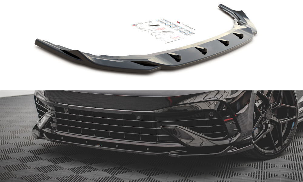 Front Ansatz V.4 für VW Golf R Mk8 schwarz Hochglanz