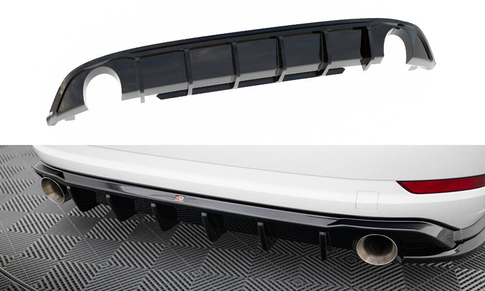 Diffusor Heck Ansatz für Volkswagen Jetta GLI Mk7 schwarz Hochglanz