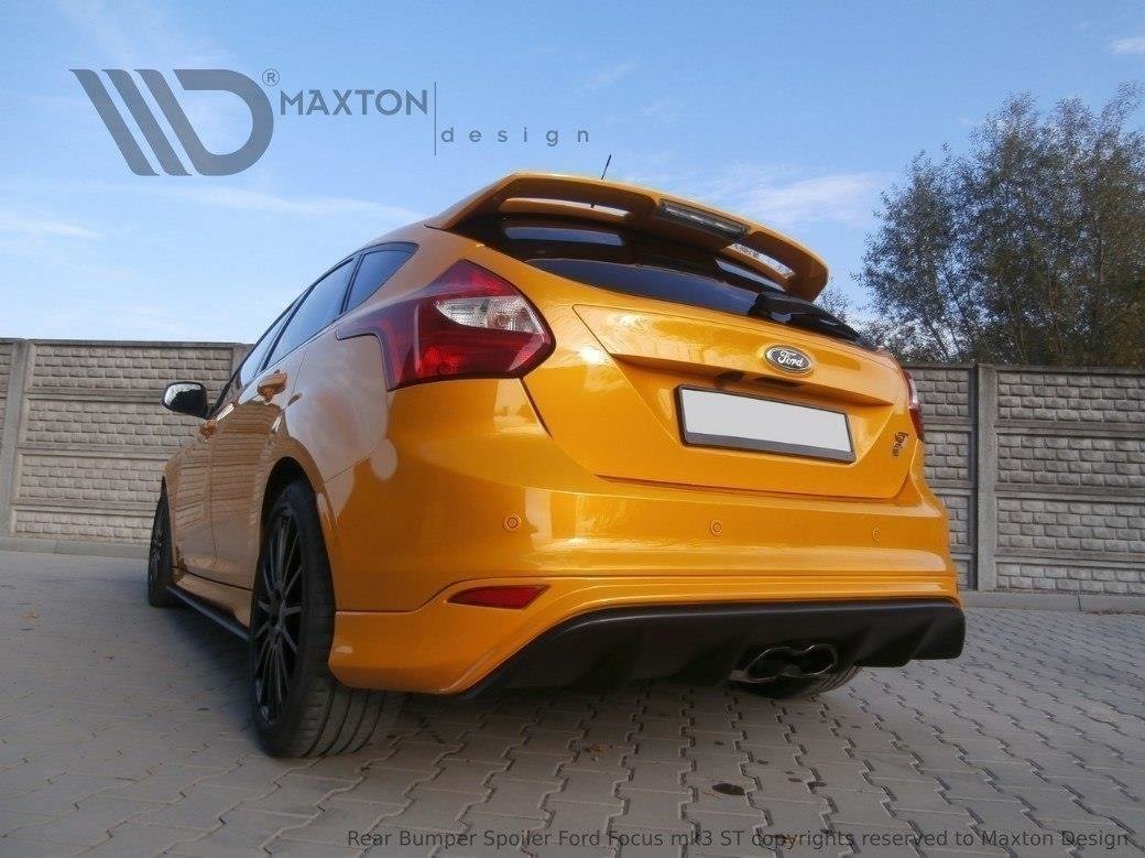Diffusor Heck Ansatz für Ford Focus ST Mk3 (RS Look) schwarz Hochglanz