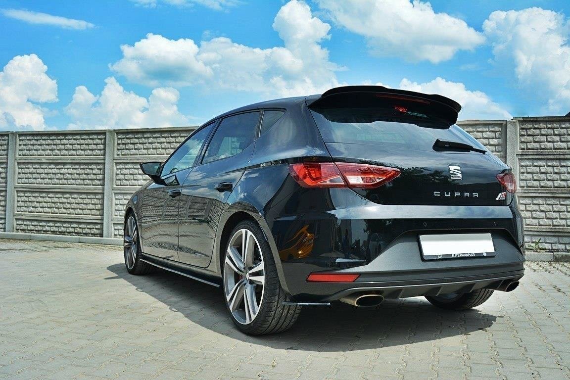 Heck Ansatz Flaps Diffusor für SEAT LEON III CUPRA / FR schwarz matt