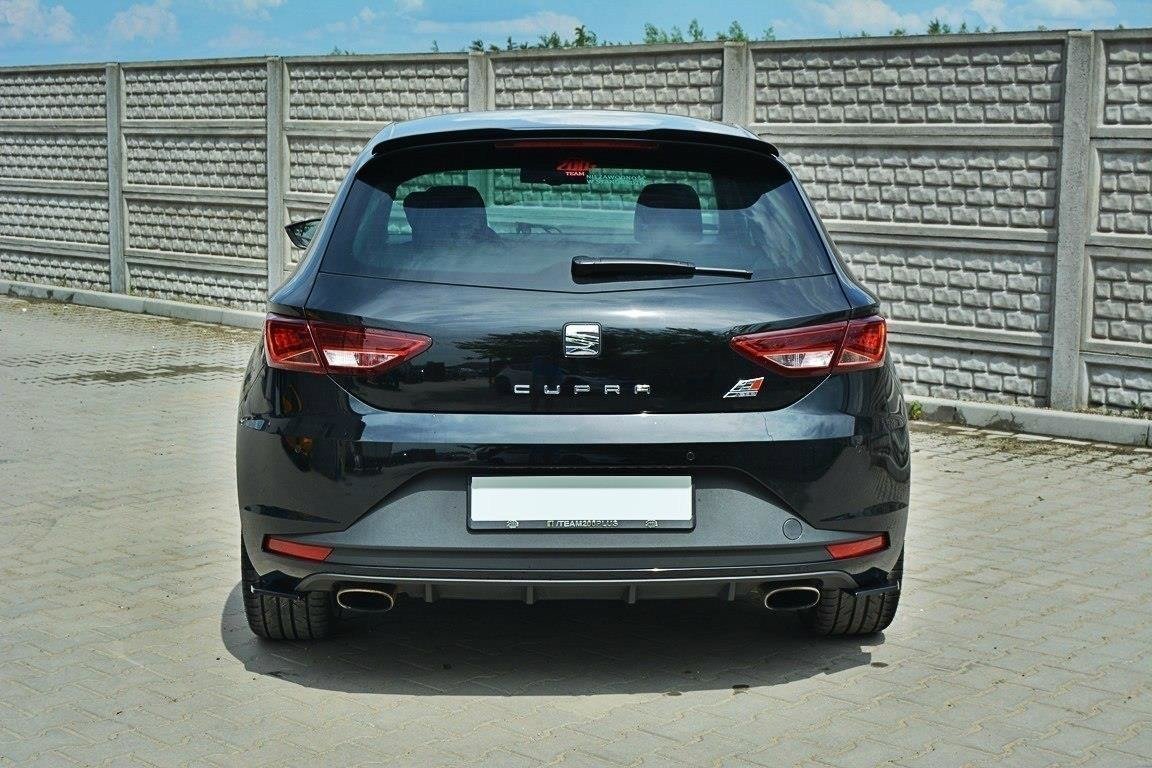 Heck Ansatz Flaps Diffusor für SEAT LEON III CUPRA / FR schwarz matt