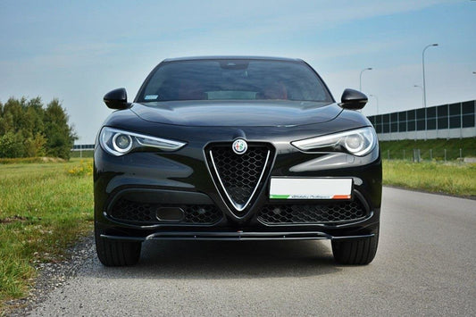 Front Ansatz V.2 für Alfa Romeo Stelvio Mk1 schwarz Hochglanz