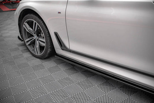 Seitenschweller Ansatz für V.1 für BMW 7 Lang M-Paket G12 schwarz Hochglanz