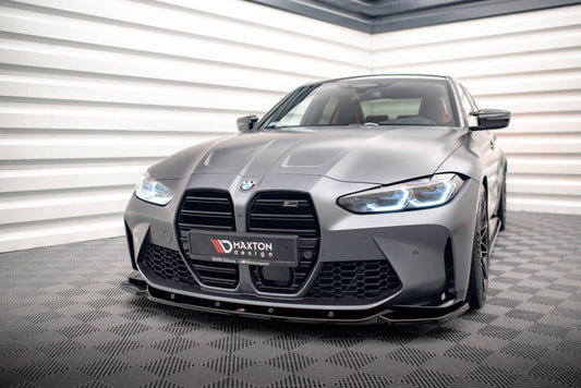 Front Ansatz V.2 für BMW M3 Limousine / Touring G80 / G81 schwarz Hochglanz
