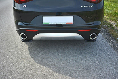 Heck Ansatz Flaps Diffusor für Alfa Romeo Stelvio Mk1 schwarz Hochglanz