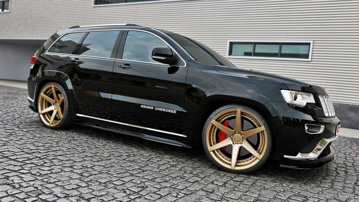Seitenschweller Ansatz für Jeep Grand Cherokee WK2 Summit Facelift schwarz matt