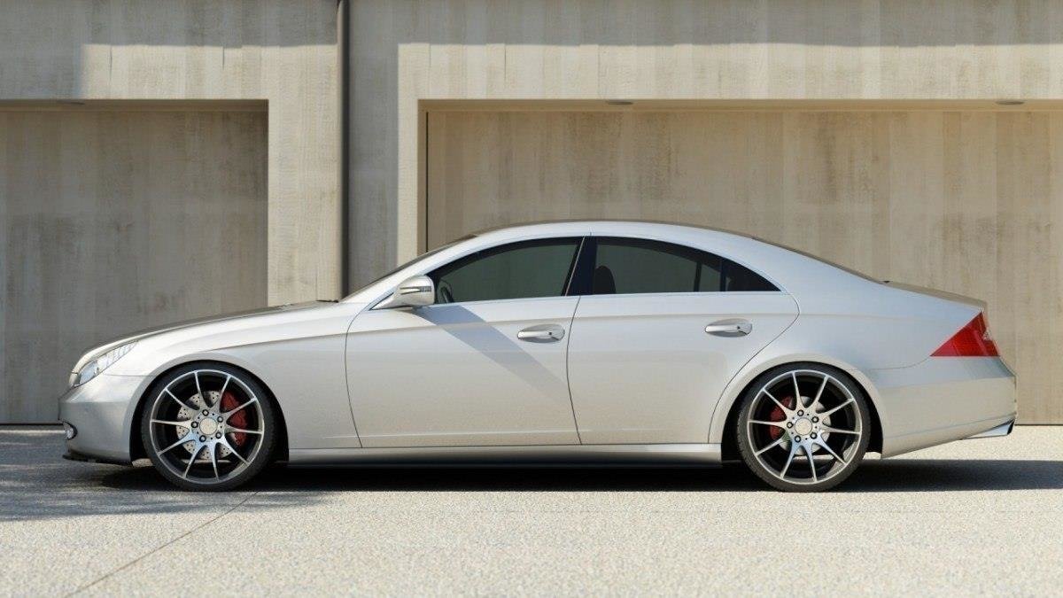 Seitenschweller Ansatz für MERCEDES CLS C219 schwarz Hochglanz