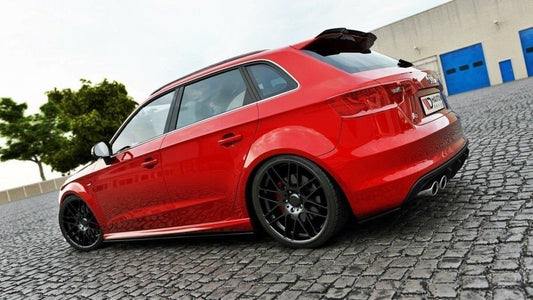 Spoiler CAP für Audi S3 / A3 S-Line 8V / 8V FL Hatchback / Sportback schwarz Hochglanz
