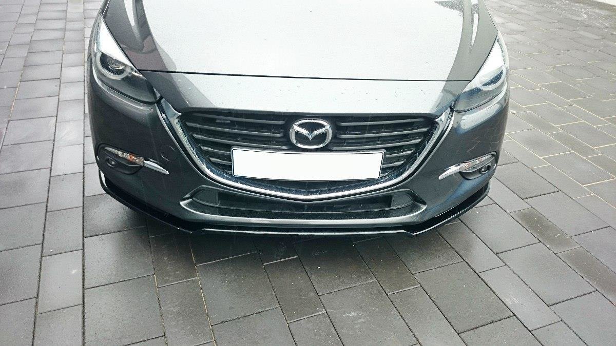 Front Ansatz für v.1 Mazda 3 BN (Mk3) Facelift schwarz Hochglanz