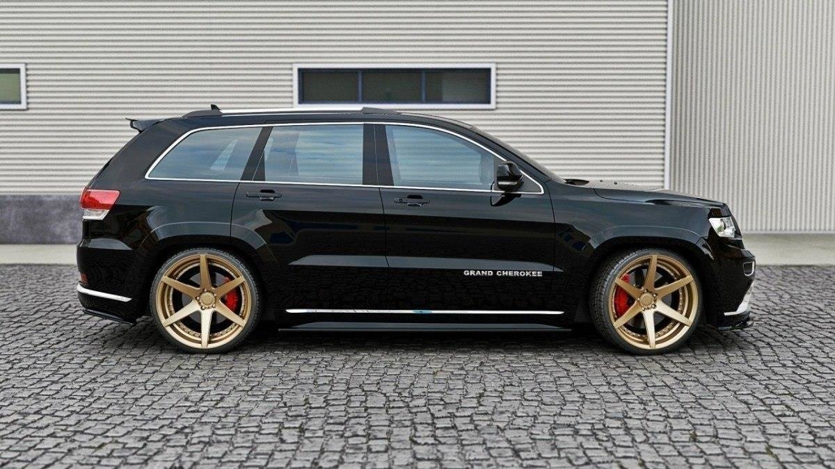 Seitenschweller Ansatz für Jeep Grand Cherokee WK2 Summit Facelift schwarz matt