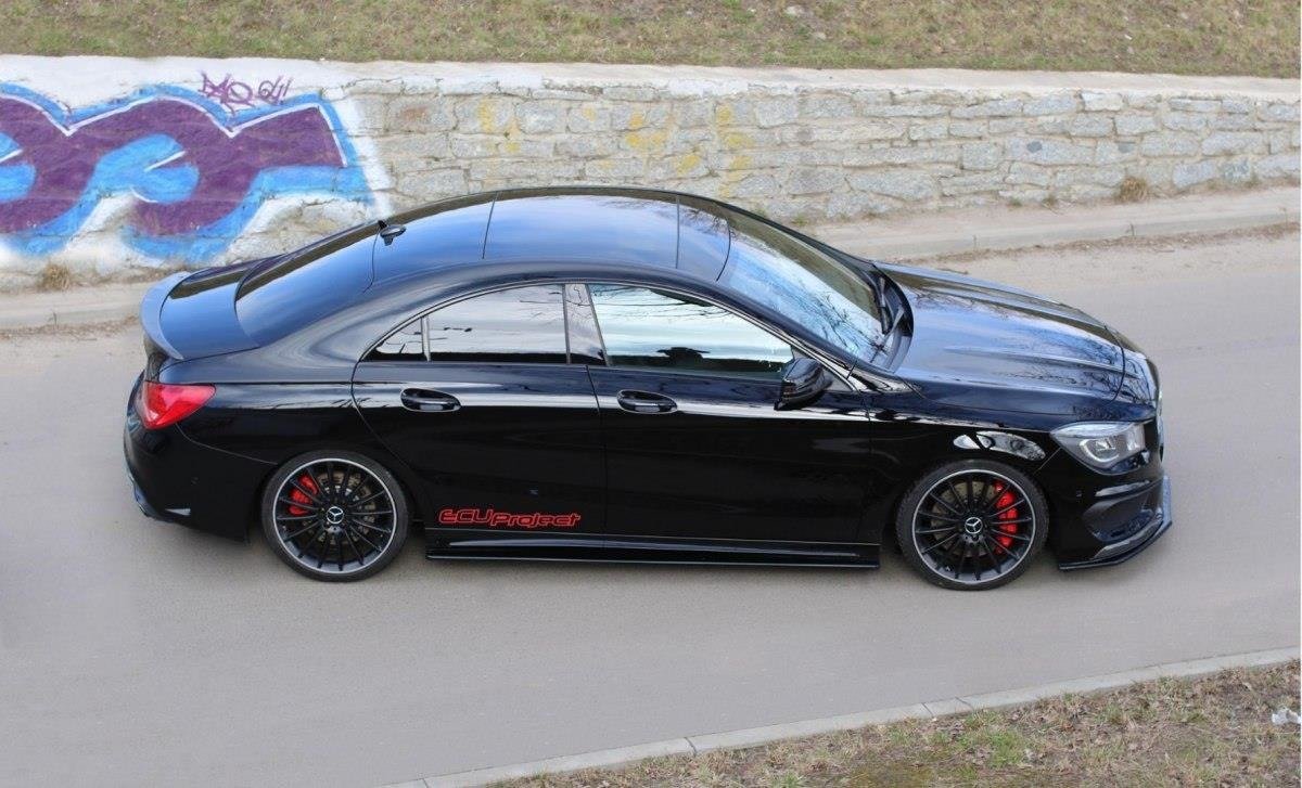 Seitenschweller Ansatz für MERCEDES CLA 45 AMG C117/A45 AMG W176 (vor Facelift) schwarz Hochglanz