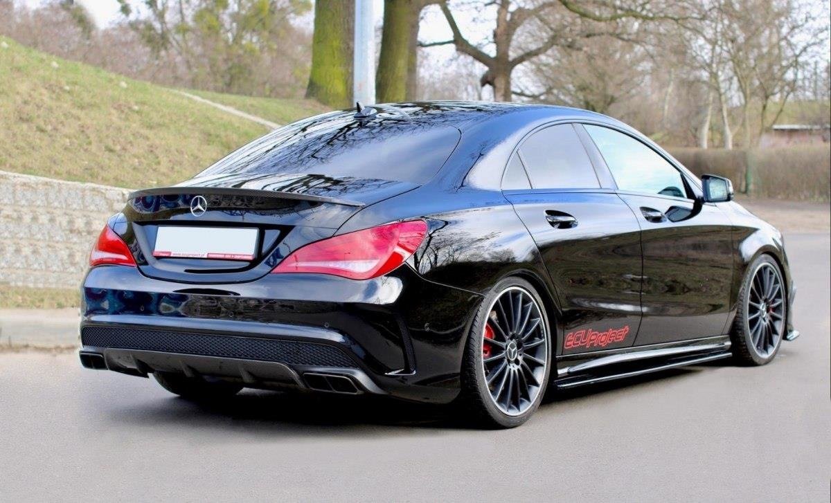Seitenschweller Ansatz für MERCEDES CLA 45 AMG C117/A45 AMG W176 (vor Facelift) schwarz Hochglanz