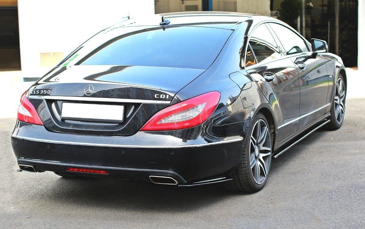 Seitenschweller Ansatz für V.1 für Mercedes-Benz CLS C218  schwarz Hochglanz