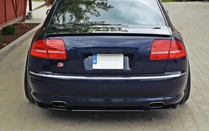 Heck Ansatz Flaps Diffusor für Audi A8 W12 D3 schwarz Hochglanz