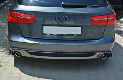 Heck Ansatz Flaps Diffusor für AUDI A6 C7 S-LINE AVANT Carbon Look