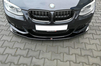 Front Ansatz V.1 für BMW 3er E92 M Paket FACELIFT schwarz Hochglanz