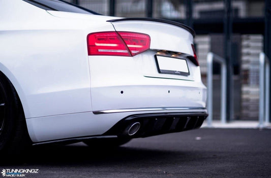 Heck Ansatz Flaps Diffusor für Audi A8 D4 Carbon Look
