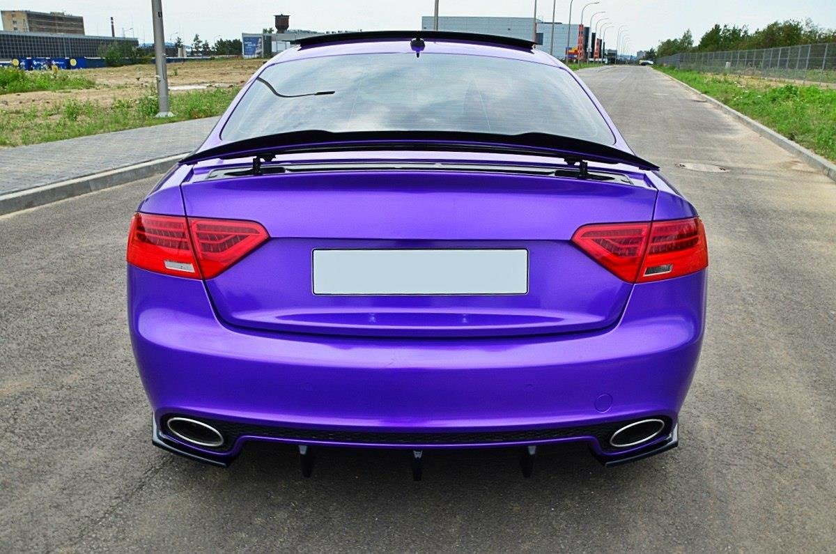 Heck Ansatz Flaps Diffusor für Audi RS5 Mk1 8T Facelift schwarz Hochglanz