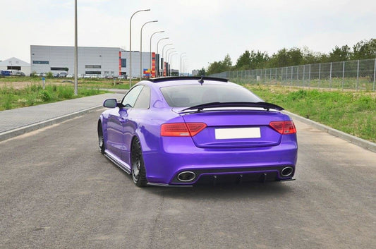 Heck Ansatz Flaps Diffusor für Audi RS5 Mk1 8T Facelift schwarz Hochglanz