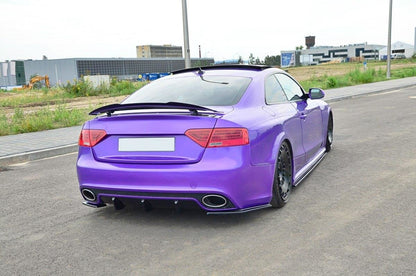 Heck Ansatz Flaps Diffusor für Audi RS5 Mk1 8T Facelift schwarz Hochglanz