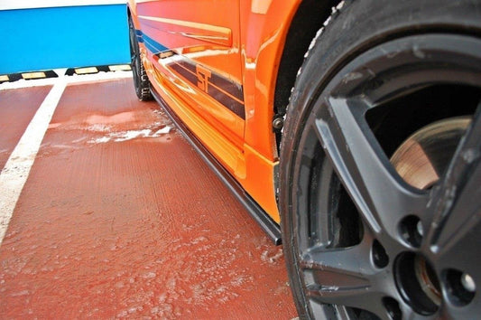 Seitenschweller Ansatz für Ford Focus ST Mk2 schwarz Hochglanz