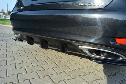 Diffusor Heck Ansatz für Lexus GS Mk4 Facelift T schwarz Hochglanz