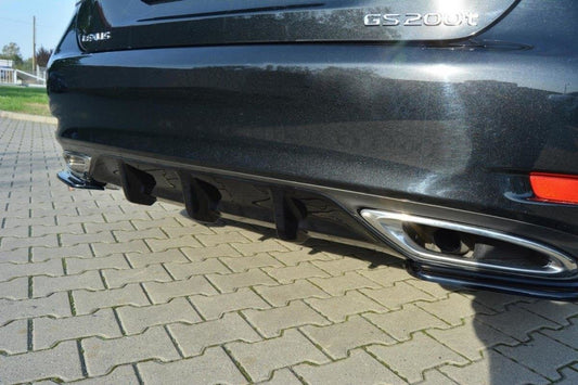 Diffusor Heck Ansatz für Lexus GS Mk4 Facelift T schwarz Hochglanz