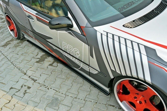 Seitenschweller Ansatz für MERCEDES CL-KLASSE C215 schwarz matt