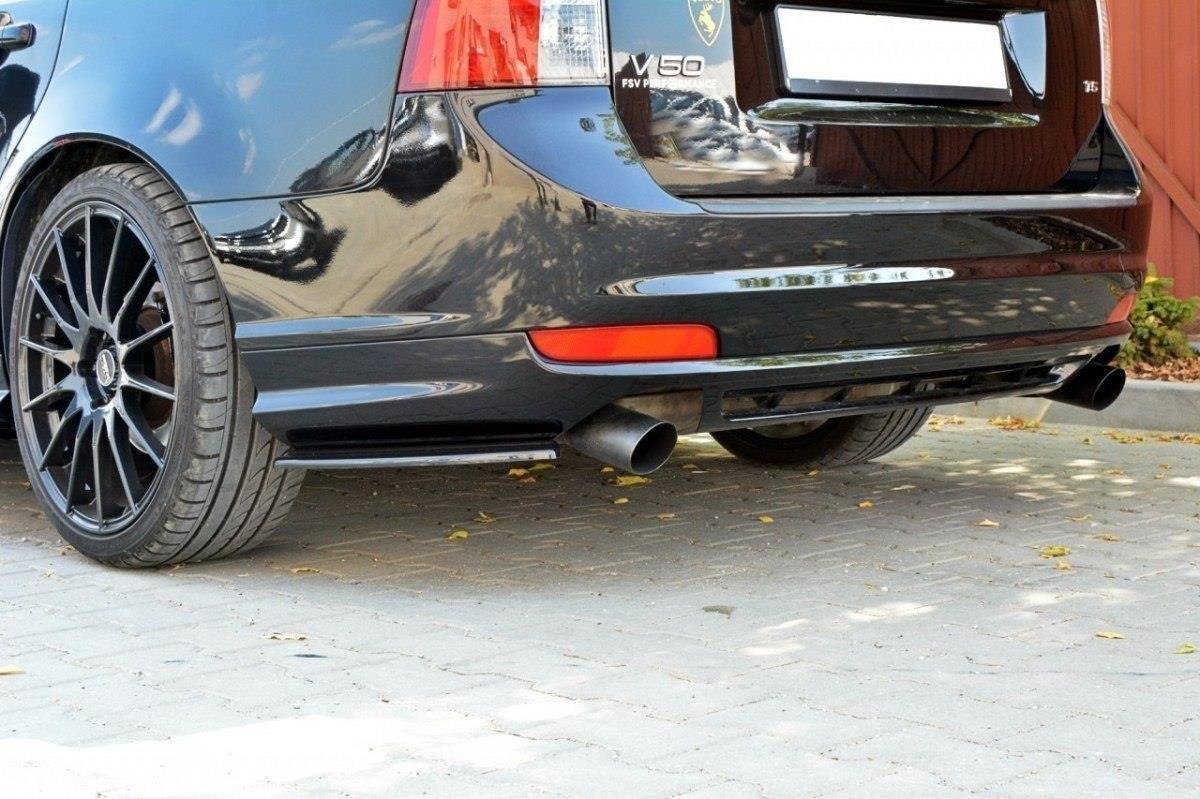 Heck Ansatz Flaps Diffusor für VOLVO V50F R-DESIGN Carbon Look