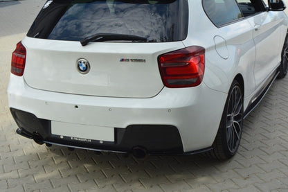 Mittlerer Diffusor Heck Ansatz für BMW 1er F20/F21 M-Power im DTM LOOK schwarz matt