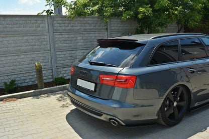 Heck Ansatz Flaps Diffusor für AUDI A6 C7 S-LINE AVANT Carbon Look