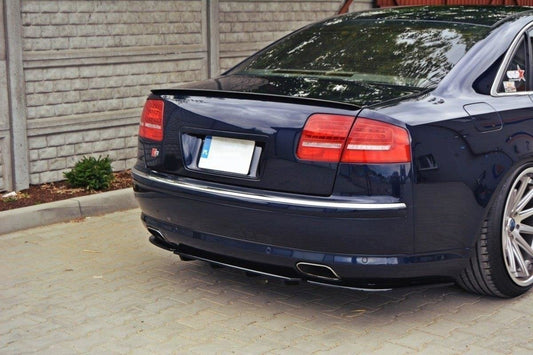 Heck Ansatz Flaps Diffusor für Audi A8 W12 D3 schwarz Hochglanz