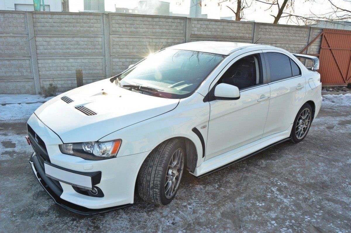 Seitenschweller Ansatz für Mitsubishi Lancer Evo X schwarz Hochglanz