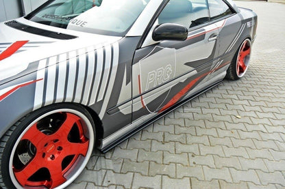 Seitenschweller Ansatz für MERCEDES CL-KLASSE C215 schwarz matt