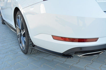 Heck Ansatz Flaps Diffusor für SKODA SUPERB III schwarz matt