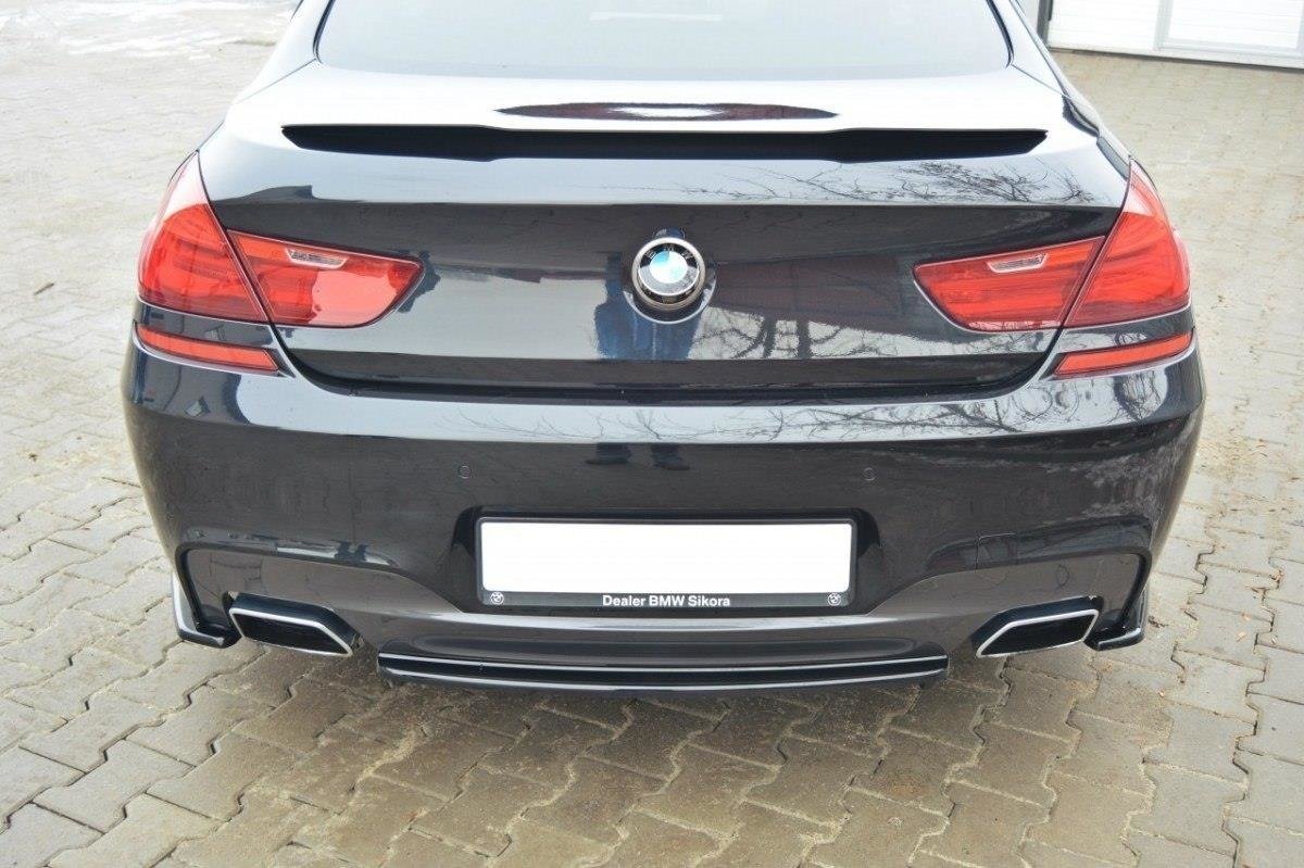 Heck Ansatz Flaps Diffusor für BMW 6er Gran Coupé M Paket schwarz Hochglanz