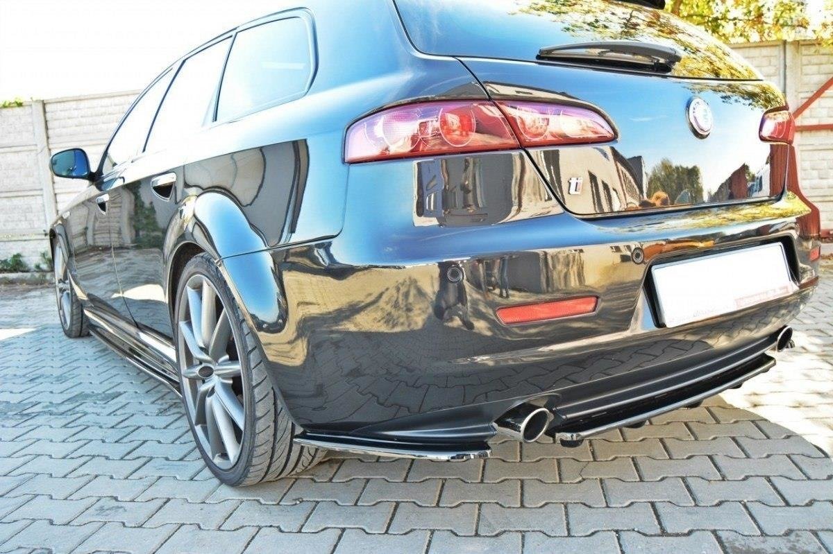 Heck Ansatz Flaps Diffusor für ALFA ROMEO 159 schwarz Hochglanz