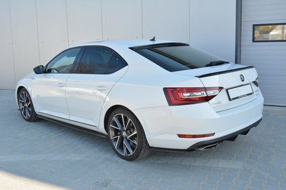 Heck Ansatz Flaps Diffusor für SKODA SUPERB III schwarz matt