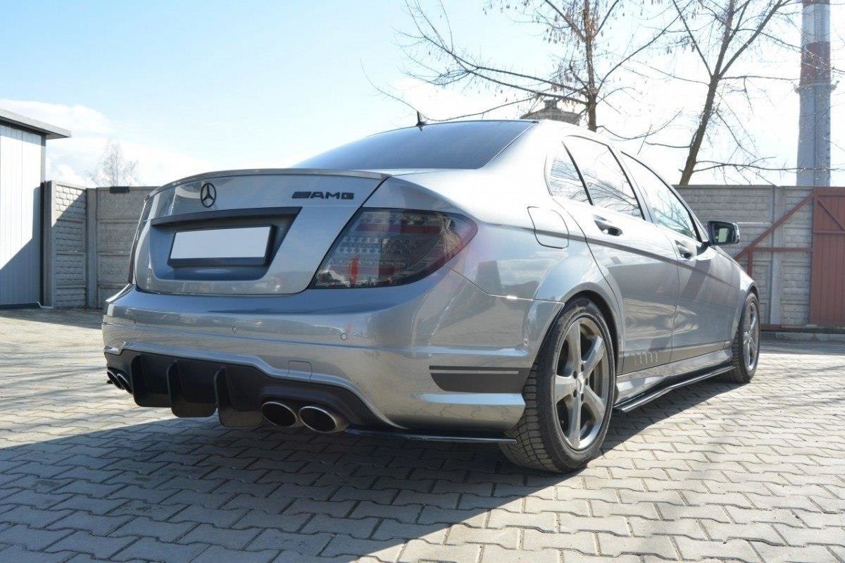 Diffusor Heck Ansatz für Heckschürze für v.2 Mercedes C W204 AMG-Line (FACELIFT)