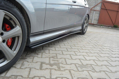 Seitenschweller Ansatz für Mercedes-Benz C Limousine / Kombi AMG-Line W204 / S204 schwarz Hochglanz
