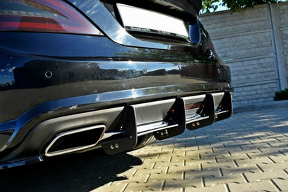 Diffusor Heck Ansatz für Heckschürze für MERCEDES CLS C218 AMG LINE