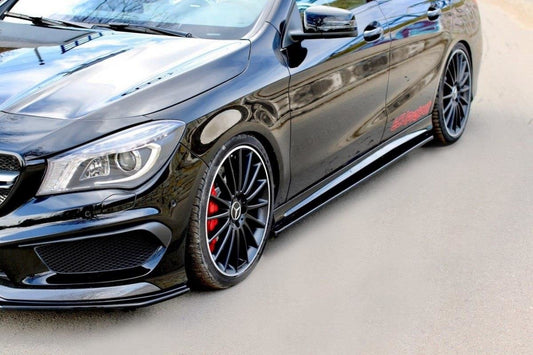 Seitenschweller Ansatz für MERCEDES CLA 45 AMG C117/A45 AMG W176 (vor Facelift) schwarz Hochglanz