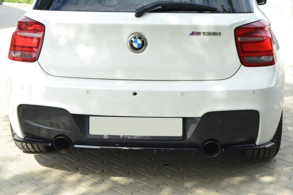 Mittlerer Diffusor Heck Ansatz für BMW 1er F20/F21 M-Power im DTM LOOK schwarz matt