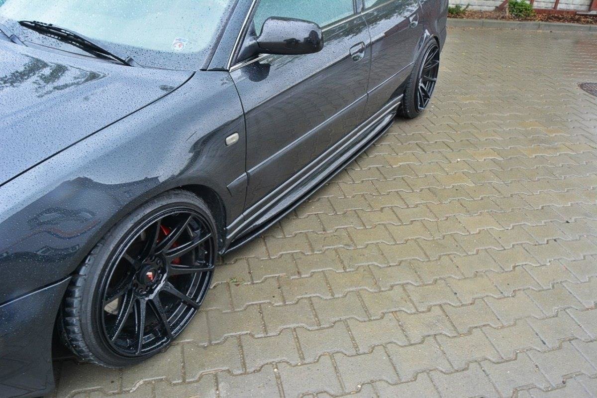 Seitenschweller Ansatz für AUDI S4 B5 schwarz Hochglanz